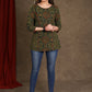 Casual Green Ajrakh Hand Block Printed Cotton Top