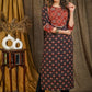 Elegant Cotton Straight Cut Ajrakh Combination Kurta with Beautiful Stonework On Yoke - Pant Optional