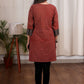 Exclusive Ajrakh paisley printed combination tunic