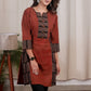 Exclusive Ajrakh paisley printed combination tunic
