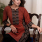 Exclusive Ajrakh paisley printed combination tunic