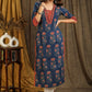 Exclusive Ajrakh Combination Straight Cut Kurta with Beautiful Stonework On Front and Sleeves - Pant Optional