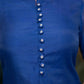 Beautiful Royal Blue Chanderi Kurta With Silver Embroidery On Sleeves - Pant Optional