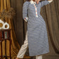 Smart Collared Cotton Checks Pattern Straight Cut Kurta