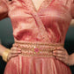 Beautifully Hand Embroidered Onion Pink Blended Silk Flared Kurta - Pant Optional