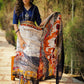 Exclusive hand batik pure chanderi saree with abstract designs