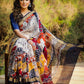 Exclusive hand batik pure chanderi saree with abstract designs