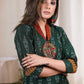 Exclusive green ikat tunic with Kutch embroidered mirror work