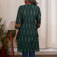 Exclusive green ikat tunic with Kutch embroidered mirror work
