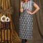 Elegant Grey Cotton Ikat Combination Straight Cut Kurta - Pant Optional