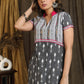 Elegant Grey Cotton Ikat Combination Straight Cut Kurta - Pant Optional