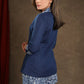 Navy Blue Cotton Indigo Combination Top With Indigo Pant Optional