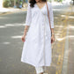 A Line White Chikankari with Gold with Gold Cording Allover -Pant Optional
