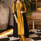 Hand Embroidered Black Jacket With Mustard Cotton Silk Kurta  - Pant Optional
