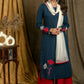 Beautiful Flower Embroidered Cotton Full Sleeves Straight Cut Kurta Pant Set - Dupatta Optional