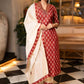 Exclusive Hand Embroidered Printed Maroon Kurta With Pant  - Dupatta Optional