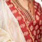 Exclusive Hand Embroidered Printed Maroon Kurta With Pant  - Dupatta Optional