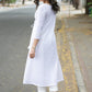 A Line White Chikankari with Gold with Gold Cording Allover -Pant Optional