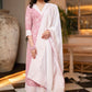 Trendy Baby Pink Rayon Printed Flared Kurta - Chiffon Dupatta Optional