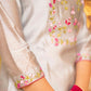 Beautiful Hand Embroidered Grey Chanderi Kurta With Matching Pant  - Dupatta Optional