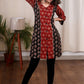 Exclusive Ajrakh combination maroon & black cotton tunic