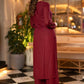 Hand Embroidered Rayon Wine Kurta - Pant Optional