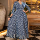 Elegant Indigo Combination Flared Kurta   - Pant Optional