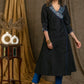 Exclusive Black Cotton Silk Kurta with Classy Hand Embroidery On Neckline and Sleeves and Designer Sleeves - Pant Optional