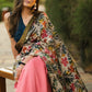 Exclusive pink matka silk hand batik designer saree