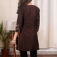Exclusive brown cotton silk tunic with hand embroidery