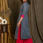 Gorgeous Grey Chikankari Straight Cut Kurta Palazzo Set with Contrast Magenta Details - Dupatta Optional