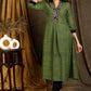 A-Line Sap Green Pure Cotton Kurta with Ajrakh Yoke & Designer Sleeves - Pant Optional