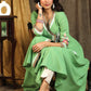 Exclusive Pista Green Cross Over Style Cotton Kurta with Beautiful Full Length Embroidery and On Neck and Sleeves - Pant Optional