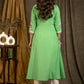 Exclusive Pista Green Cross Over Style Cotton Kurta with Beautiful Full Length Embroidery and On Neck and Sleeves - Pant Optional