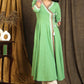 Exclusive Pista Green Cross Over Style Cotton Kurta with Beautiful Full Length Embroidery and On Neck and Sleeves - Pant Optional