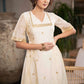 Elegant Off White Chanderi Kurta With Gold Embroidery All Over  - Pant Optional