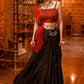 Exclusive black pure modal silk Bandhej & Ajrakh combination saree