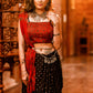 Exclusive black pure modal silk Bandhej & Ajrakh combination saree