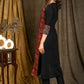 Beautiful Blue Ajrakh Staight Cut kurta with Rust Maroon Panel  - Pant Optional