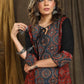 Beautiful Blue Ajrakh Staight Cut kurta with Rust Maroon Panel  - Pant Optional