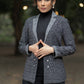 Exclusive black cotton ikat formal blazer with optional pant