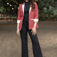 Standout Red striped cotton formal blazer with optional pant