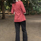 Standout Red striped cotton formal blazer with optional pant