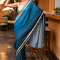 Trendy Teal Ombre Saree With Overall Sequence Highlighted With Beautiful Pearl Laces