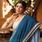 Trendy Teal Ombre Saree With Overall Sequence Highlighted With Beautiful Pearl Laces