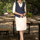 Elegant navy blue checkered cotton formal waistcoat with optional formal skirt