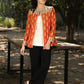 Elegant orange cotton ikat jacket with madhubani combination and optional embroidered inner