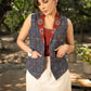 Trendy blue cotton ajrakh casual waistcoat with optional skirt