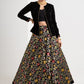 Gorgeous Black Hand Embroidered Velvet & Brocade Combination Lehnga with Jacket