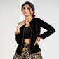 Gorgeous Black Hand Embroidered Velvet & Brocade Combination Lehnga with Jacket